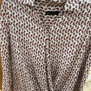 Banana Republic Red and Black Paisley Shirt